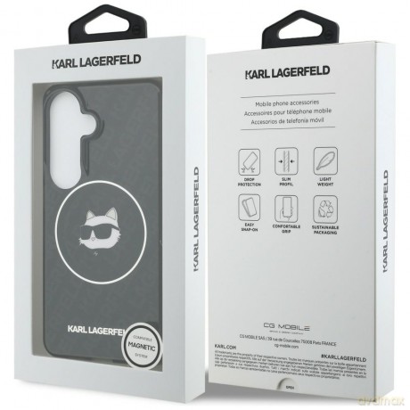 Karl Lagerfeld nakładka IML Repeated Choupette MagSafe do Samsung Galaxy S26 czarna