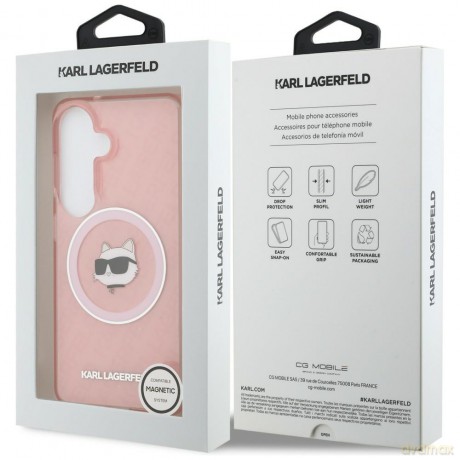Karl Lagerfeld nakładka IML Repeated Choupette MagSafe do Samsung Galaxy S26 Plus różowa