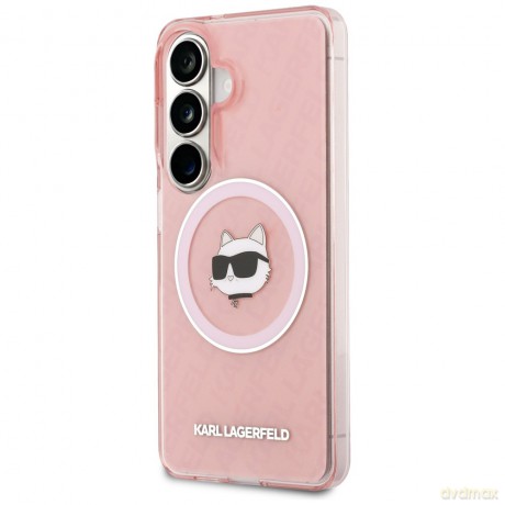 Karl Lagerfeld nakładka IML Repeated Choupette MagSafe do Samsung Galaxy S26 różowa