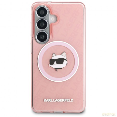 Karl Lagerfeld nakładka IML Repeated Choupette MagSafe do Samsung Galaxy S26 różowa