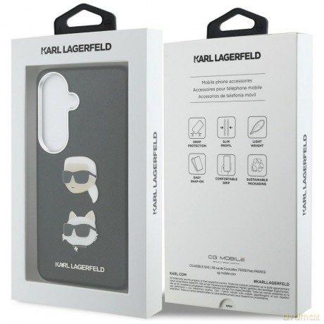 Karl Lagerfeld nakładka Saffiano Double Heads Metal do Samsung Galaxy S26 Plus czarna