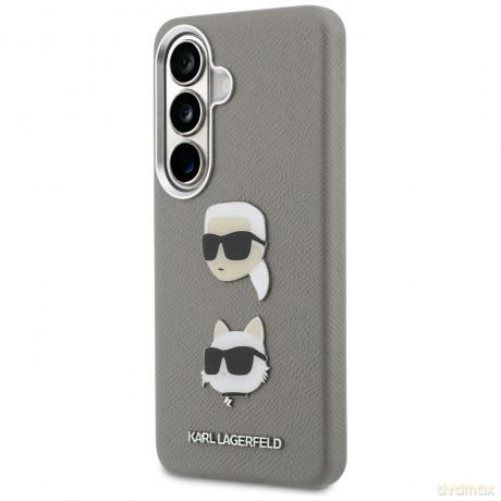 Karl Lagerfeld nakładka Saffiano Double Heads Metal do Samsung Galaxy S26 srebrna