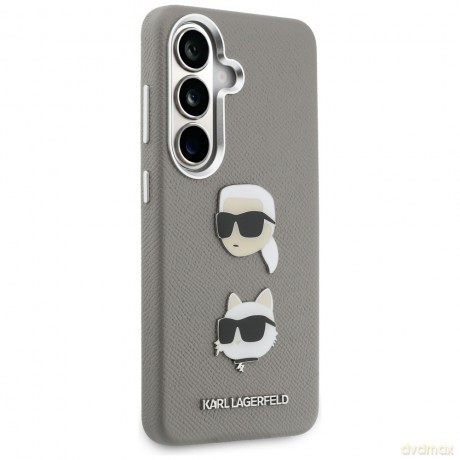 Karl Lagerfeld nakładka Saffiano Double Heads Metal do Samsung Galaxy S26 srebrna