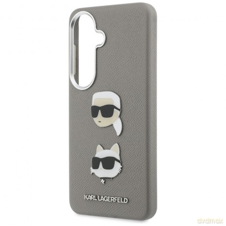 Karl Lagerfeld nakładka Saffiano Double Heads Metal do Samsung Galaxy S26 srebrna