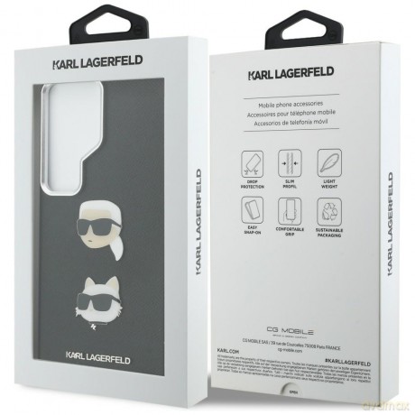 Karl Lagerfeld nakładka Saffiano Double Heads Metal do Samsung Galaxy S26 Ultra czarna