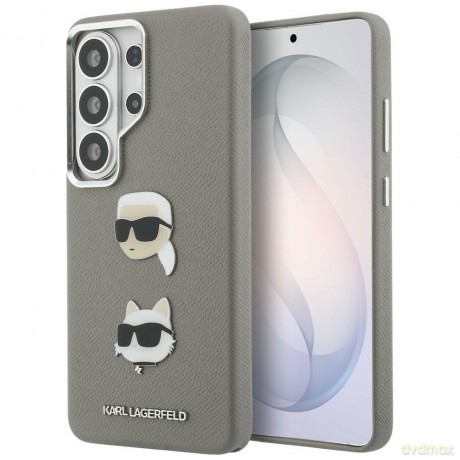 Karl Lagerfeld nakładka Saffiano Double Heads Metal do Samsung Galaxy S26 Ultra srebrna