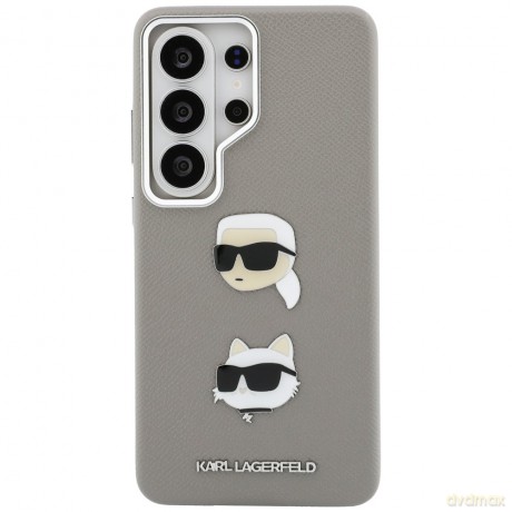 Karl Lagerfeld nakładka Saffiano Double Heads Metal do Samsung Galaxy S26 Ultra srebrna