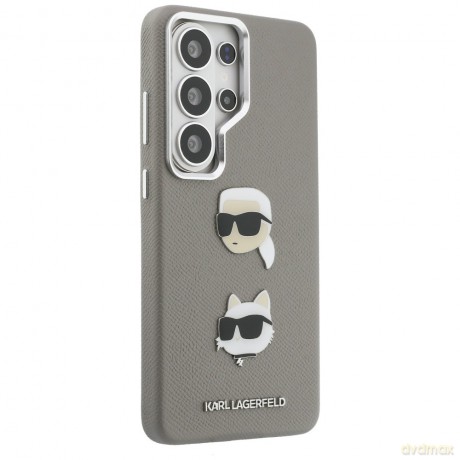 Karl Lagerfeld nakładka Saffiano Double Heads Metal do Samsung Galaxy S26 Ultra srebrna