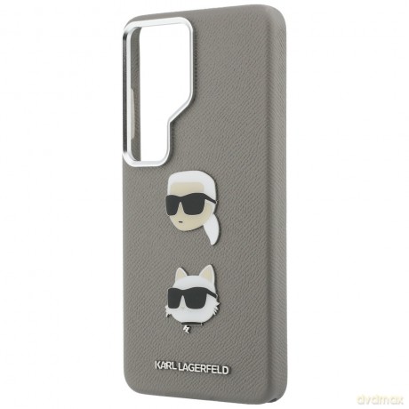 Karl Lagerfeld nakładka Saffiano Double Heads Metal do Samsung Galaxy S26 Ultra srebrna