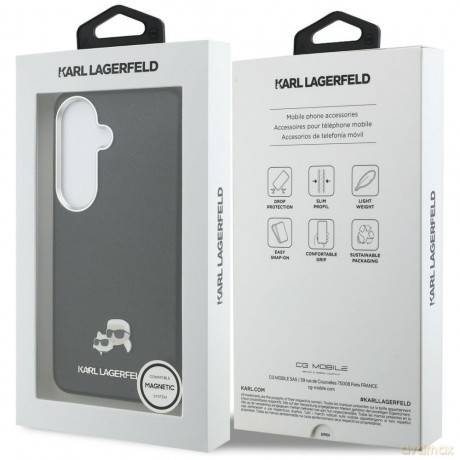 Karl Lagerfeld nakładka Saffiano KC Metal Logo MagSafe do Samsung Galaxy S26 Plus czarna