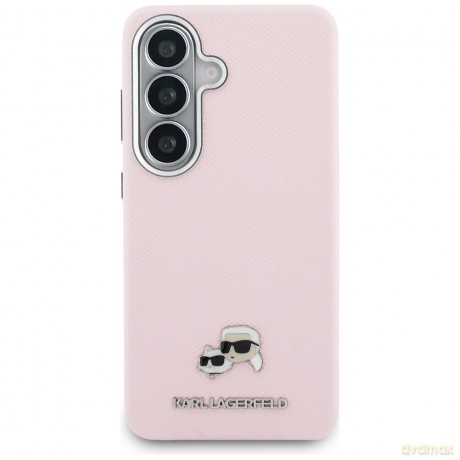 Karl Lagerfeld nakładka Saffiano KC Metal Logo MagSafe do Samsung Galaxy S26 Plus różowa