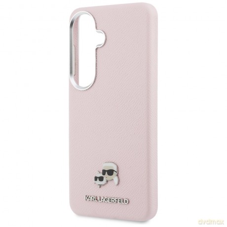 Karl Lagerfeld nakładka Saffiano KC Metal Logo MagSafe do Samsung Galaxy S26 Plus różowa