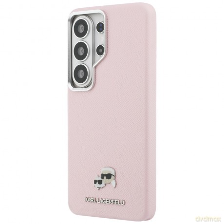 Karl Lagerfeld nakładka Saffiano KC Metal Logo MagSafe do Samsung Galaxy S26 Ultra różowa