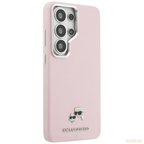 Karl Lagerfeld nakładka Saffiano KC Metal Logo MagSafe do Samsung Galaxy S26 Ultra różowa