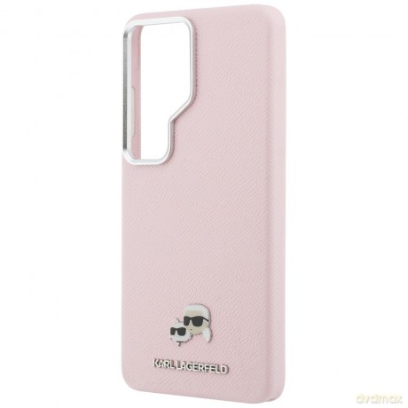 Karl Lagerfeld nakładka Saffiano KC Metal Logo MagSafe do Samsung Galaxy S26 Ultra różowa