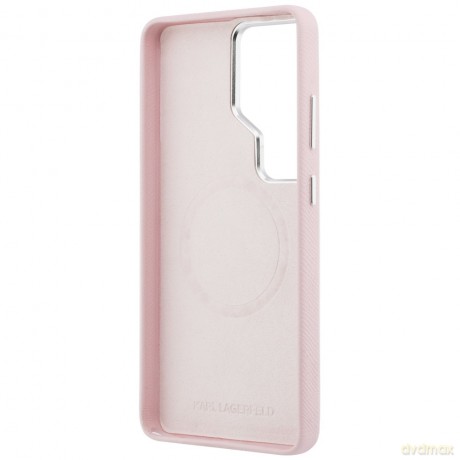 Karl Lagerfeld nakładka Saffiano KC Metal Logo MagSafe do Samsung Galaxy S26 Ultra różowa