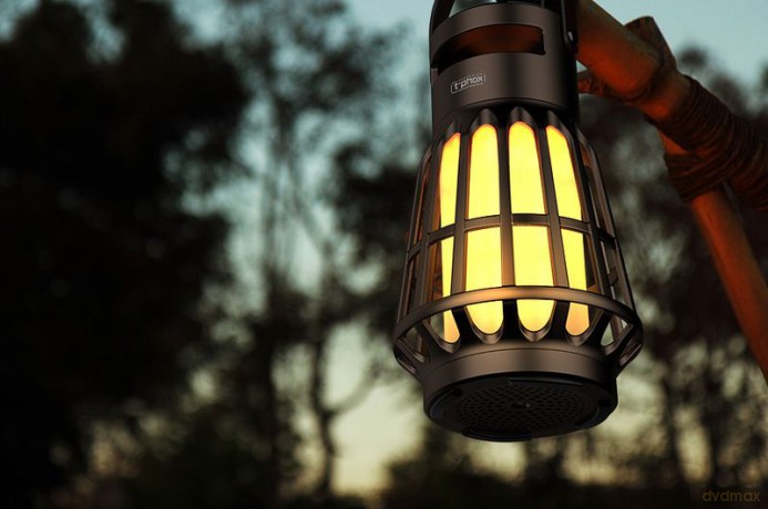 Lampa Kempingowa T-Phox 2w1 Z Wbudowanym Głosnikiem Black