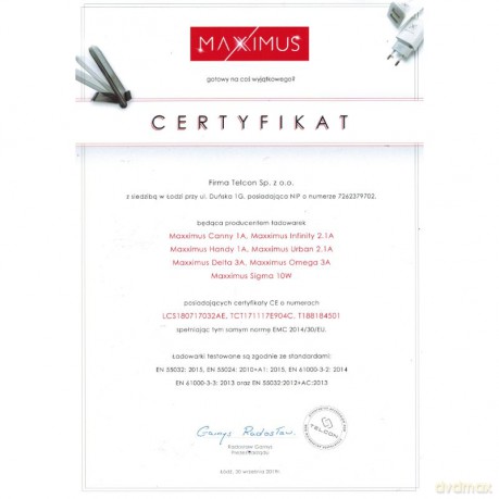Ładowarka samochodowa Maxximus Canny 1A + Type-C