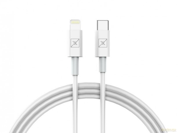 Ładowarka samochodowa MX KAPPA 18W PD+QC, USB-A+C + KABEL C/LIGHTNING 20W PD, WHITE/BIAŁY