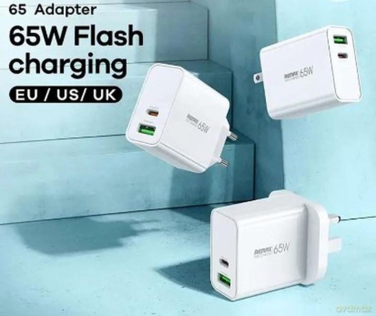 Ładowarka sieciowa KIDDY SERIES 65W RP-U125 USB/USB-C WHITE