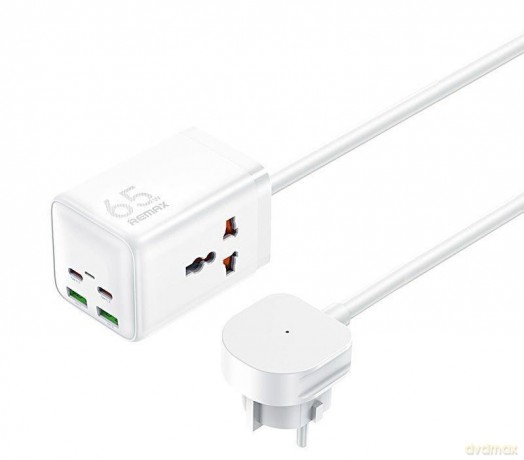 Ładowarka sieciowa REMAX GAN POWER STRIP 65W RP-U157 2xUSB+2xUSB-C 1.5M WHITE