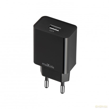 Maxlife ładowarka sieciowa MXTC-11 1x USB 3A czarna