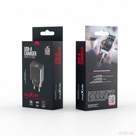 Maxlife ładowarka sieciowa MXTC-11 1x USB 3A czarna