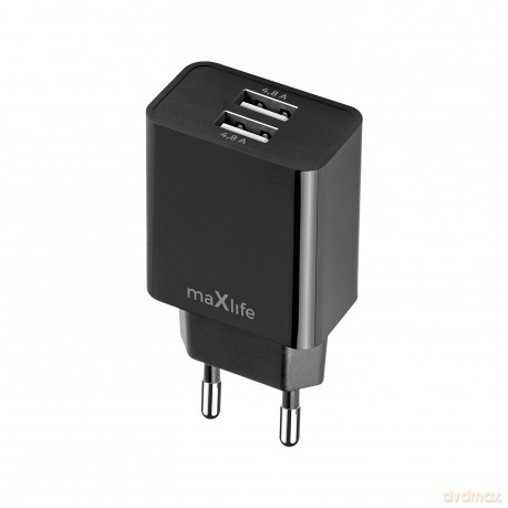 Maxlife ładowarka sieciowa MXTC-12 2x USB 4,8A czarna