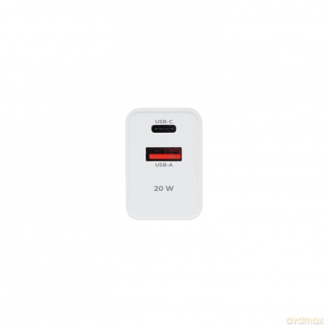 Maxlife ładowarka sieciowa PD QC MXTC-13-20AC 1x USB-C 1x USB 20W biała