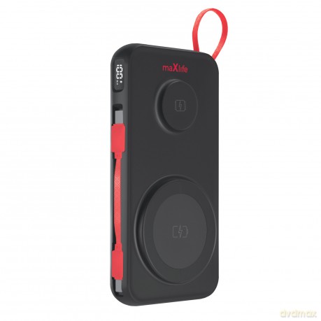 Maxlife power bank bezprzewodowy MXPB-08 10000 mAh magnetyczny 3w1 czarny