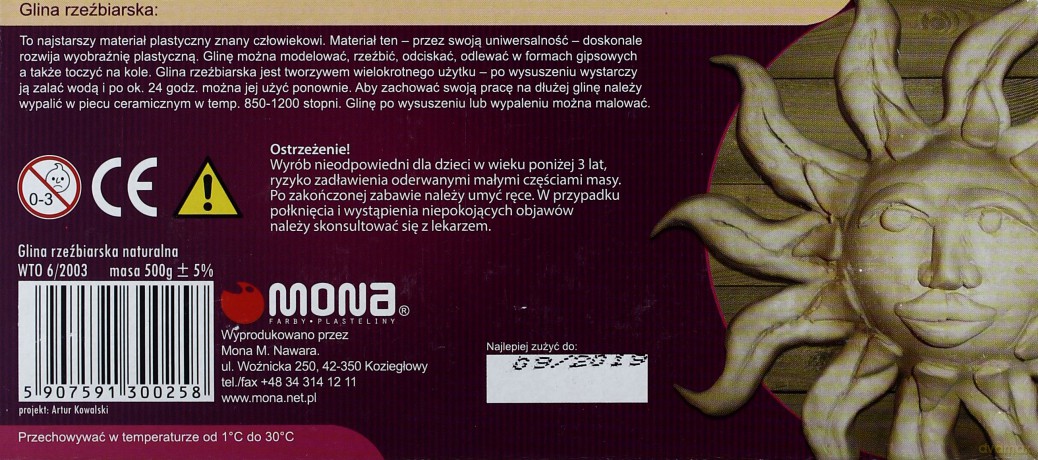 Glina rzeźbiarska naturalna 500g