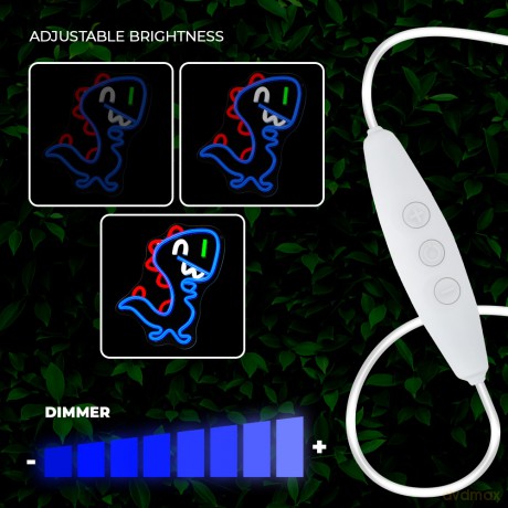 Neon PLEXI LED JURASSIC BABY DINO niebieski FLNJ01 Forever Light