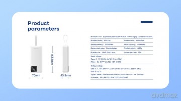 POWERBANK REMAX SUJI SERIES 30000mAh RPP-550 PD 20W+ QC 22,5W BLUE
