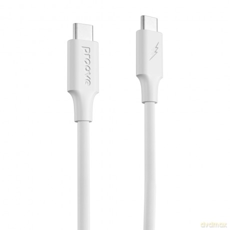Proove kabel Striped Silicone USB-C - USB-C 1m 60W biały