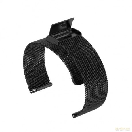 Regulowany pasek ze stali nierdzewnej do zegarka/smartwatch 20mm, BLACK/CZARNY