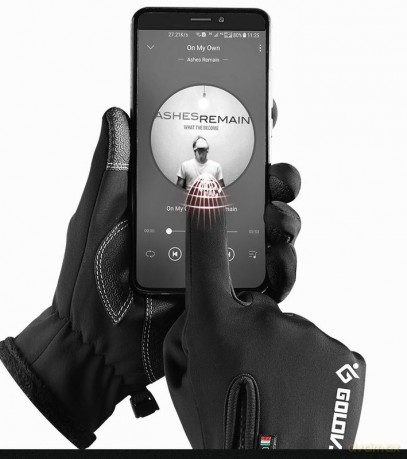 Rękawiczki Zimowe Sport Do Smartphone L Ocieplane Black