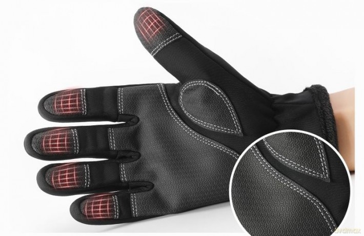 Rękawiczki Zimowe Sport Do Smartphone S Ocieplane Black