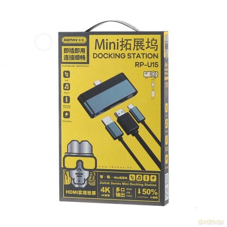 Rozdzielacz Remax Hdmi/Usb/Usb-C 4k Rp-U15
