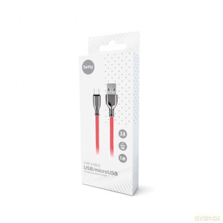 Setty kabel USB - microUSB 1,0 m 3A FC-M czerwony