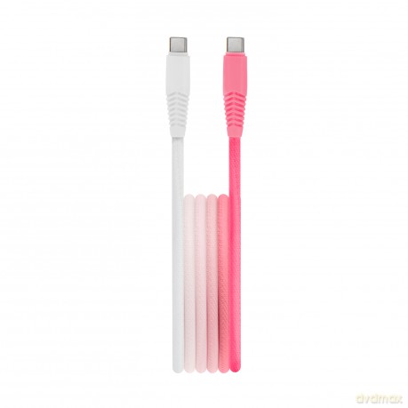 Setty kabel USB-C - USB-C 1,5 m 3A KGC-C-1.5320 gradient biało-różowy