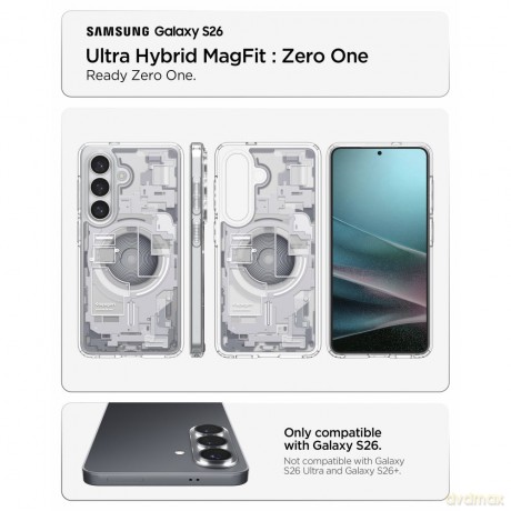 Spigen nakładka Ultra Hybrid Mag Magsafe do Samsung Galaxy S26 Zero One Biała