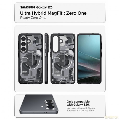 Spigen nakładka Ultra Hybrid Mag Magsafe do Samsung Galaxy S26 Zero One Czarna