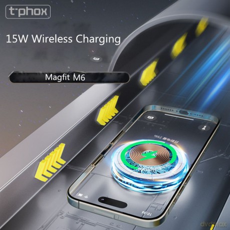 Uchwyt Samochodowy T-Phox M6 Magnetic Wireless Do Kratki Black