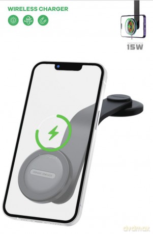 Uchwyt samochodowy T-PHOX MAG ON 15W MAGNETIC WIRELESS BLACK