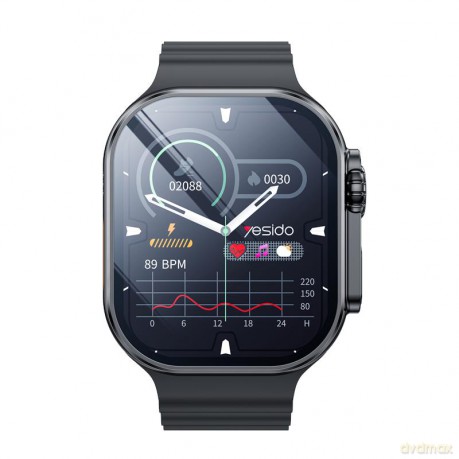 Yesido IO27 Smartwatch BT5.0 +NFC 200mAh IPX5 (w zestawie 5 pasków) BLACK/CZARNY