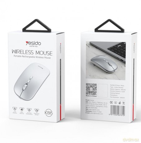 Yesido Mysz Bezprzewodowa KB15 280mAh 2.4GHz, SILVER / SREBRNY