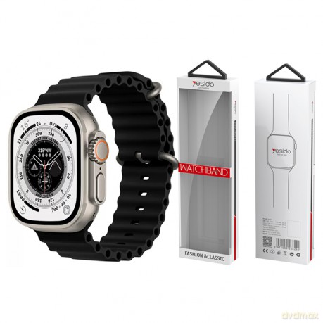 Yesido WB21 Silikonowy Pasek Apple Watch 42/44/45 BLACK/CZARNY