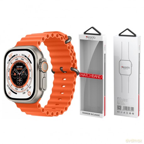 Yesido WB21 Silikonowy Pasek Apple Watch 42/44/45 ORANGE/POMARAŃCZOWY