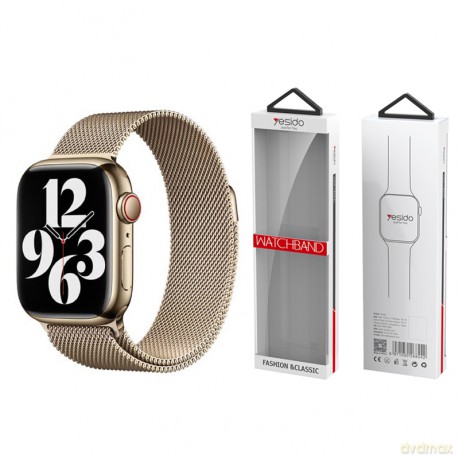 Yesido WB22 magnetyczny Pasek Apple Watch ze Stali Nierdzewnej 42/44/45/49 GOLD/ZŁOTY