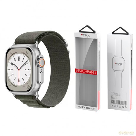 Yesido WB24 Pasek Sportowy Apple Watch Loop 42/44/45 KHAKI/CIEMNOZIELONY